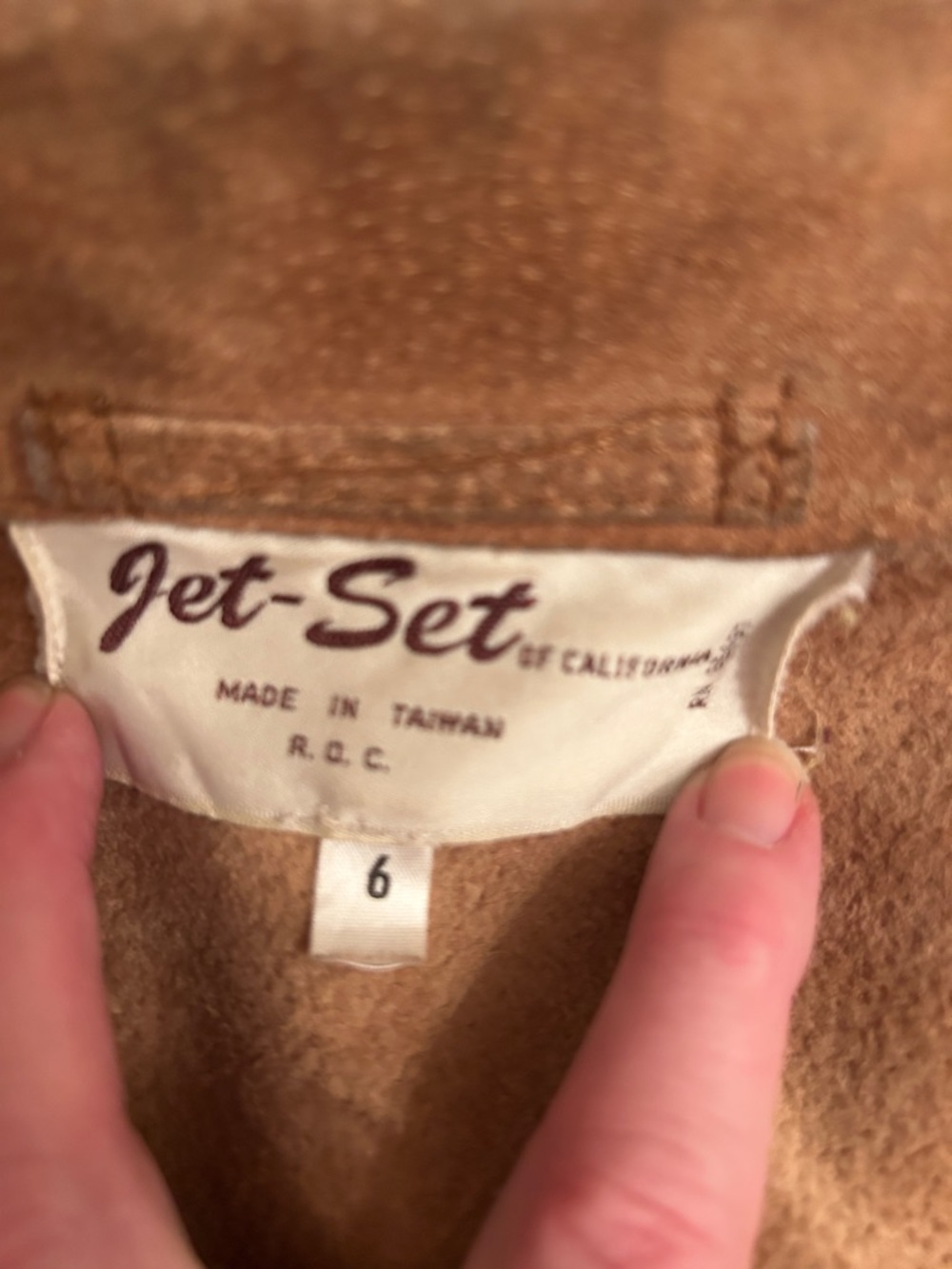 RARE! AUTHENTIC 70s sz 4-6 TAN Fringed PIG Suede Western Jacket With embroidery - Picture 9 of 10